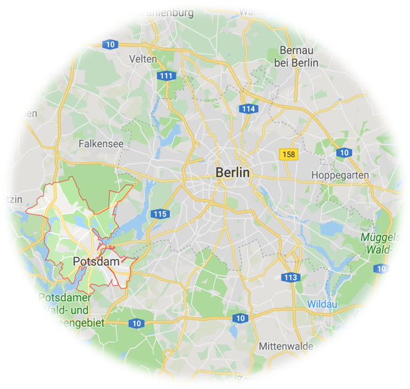 Map highlighting Potsdam