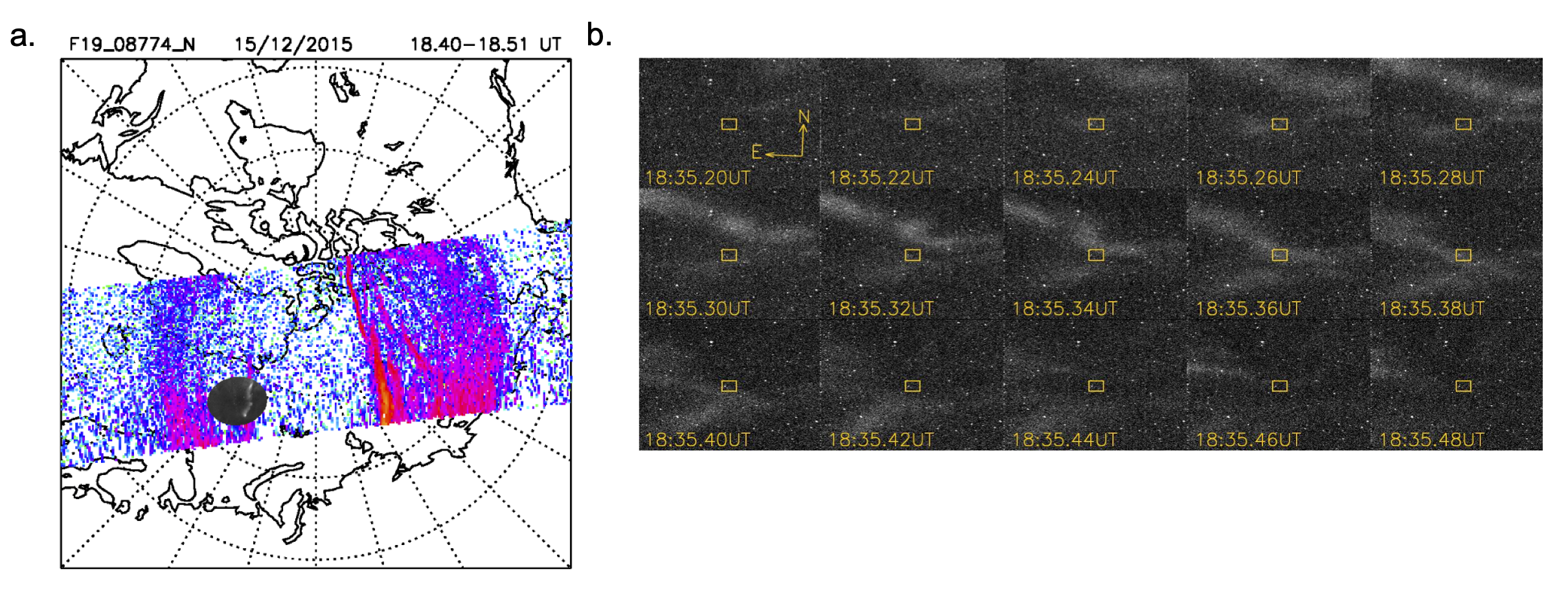 Spacecraft and ground-based images of the auroral arc showing both the global structure and the small-scale structuring.